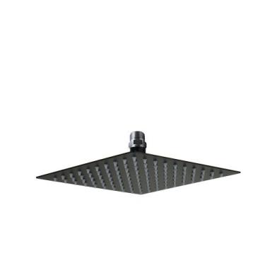 Imagem de Ducha Inox Black Preto Fosco 20x20 Com Niple Suporte De Teto - AMG Met