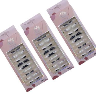 Imagem de Kit Unhas Postiças Branco e Preto - Royal, 72