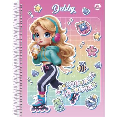 Imagem de Caderno Espiral Pequeno 1/4, Animativa, Capa Dura, Debby, 80 Folhas, Pacote com 10