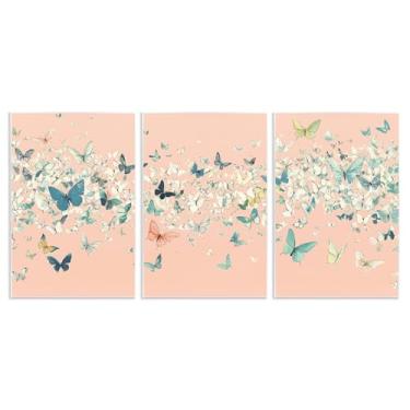 Imagem de Stupell Industries Conjunto de arte de placa de parede de 3 peças de sarau de borboleta blush, design por Petal Prints Design, 38 x 25 cm