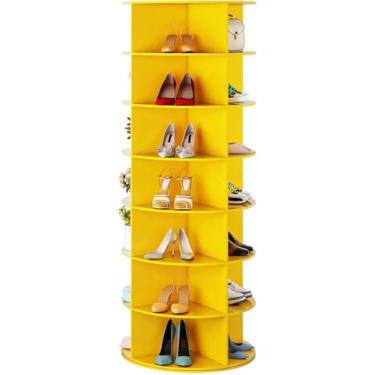 Imagem de Hestiasko Torre de sapateira giratória de 7 níveis, organizador de sapatos Lazy Susan facilmente montado, suporte giratório de 360°, armazenamento circular, torre de armazenamento rotativa multiuso