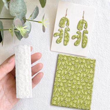 Imagem de Rolo de textura de argila de polímero, rolo de argila de polímero para fazer brincos, funciona com cortadores