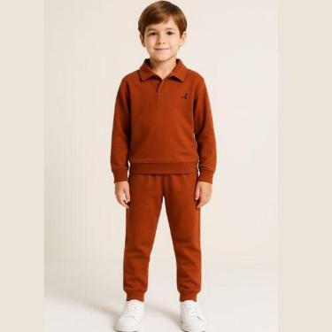 Imagem de Conjunto Moletom Infantil Masculino Inverno Gola Polo – Sem Bolso Rei Rex-Masculino