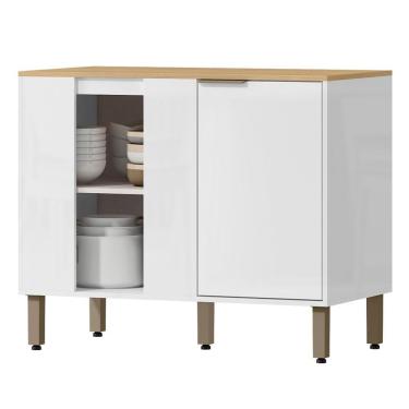 Imagem de Balcao Canto Reto 98 Cm Mdp Glor Bgl03 Branco Neve Mxm