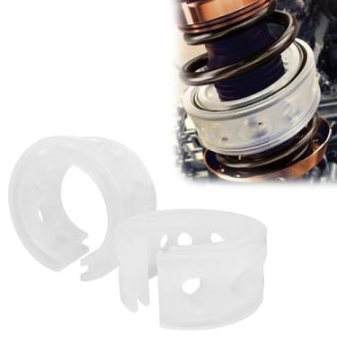 Imagem de SWQS Espaçador de mola helicoidal frontal e traseiro, 2 peças tipo B, amortecedor de borracha resistente, amortecedor de amortecedor de mola universal para carro, aumenta a taxa de espaçamento das