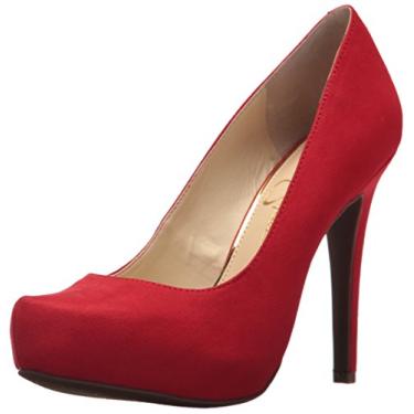 Imagem de Jessica Simpson Sapato feminino de salto agulha plataforma Parisah, Mousse vermelha, 34