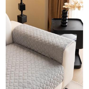 Imagem de ZeugLung Capas de sofá seccionais para cães de estimação, capas de almofada de sofá, braço/encosto de lã (cinza claro, 70 x 70 cm/27 x 27, 2 peças)