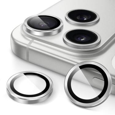 Imagem de JETech Protetor de Lente de Câmera para iPhone 17 Pro 6,3 Polegadas e iPhone 17 Pro Max 6,9 Polegadas, Anel Individual de Metal de Vidro Temperado 9H, HD Claro, 1 Conjunto (Prateado)