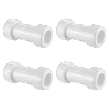 Imagem de LESSO Acoplamento de compressão PVC de 9,5 cm, conexão de tubo, acoplamento IPS, encaixe de compressão, tubulação de conexão rápida e reparos de tubos de PVC, 3/10.2 cm SCH 40, branco pacote com 4
