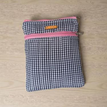 Imagem de Case Capa Estojo Xadrez E-rader Leitor Digital Acolchoado com zíper e bolso frontal