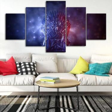 Imagem de Quadros Decorativos 5 Peças Jogos Game Tronos Trono De Ferro - KYME