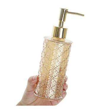 Imagem de Yalych Dispensadores de sabão de bancada de vidro, saboneteira líquida recarregável de grande capacidade, xampu, loção, sabonetes líquidos, bomba dispensadora de sabonete, acessórios de banheiro (cor