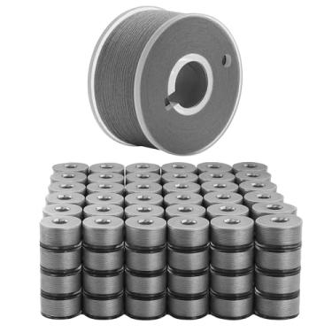Imagem de Mandala Crafts 144 bobinas pré-enroladas SA156 cinza médio para máquina de costura Singer -15J SA156 Linha de bobina pré-preenchida para máquina de costura Brother e bordado