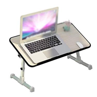 Imagem de Mesa para laptop, mesa de laptop, altura ajustável, mesa de computador, suporte para mouse, sobrecama, mesa lateral, bandeja de cama, suporte para notebook eficiência