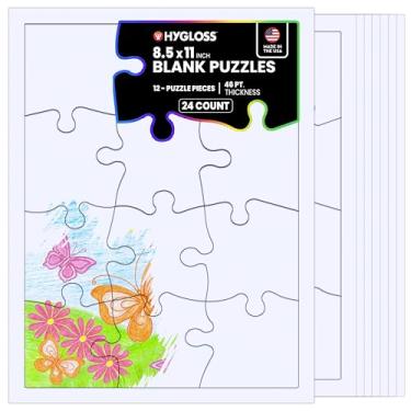Imagem de Quebra-cabeça retangular em branco da Hygloss Piece, 24 Quebra-Cabeças, 12 Puzzle Pieces, 1
