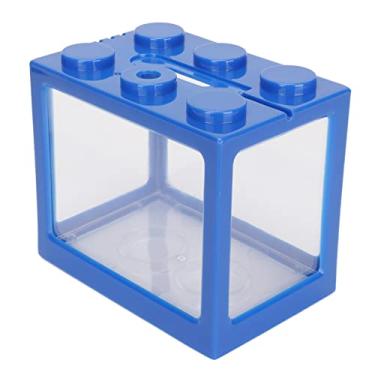 Imagem de Tnfeeon Mini Tanque de Peixes, Aquário Led Empilhável Com Furo de Perspectiva, Tanque de Peixes Betta de 1l para Mesa de Escritório ou Decoração de Casa