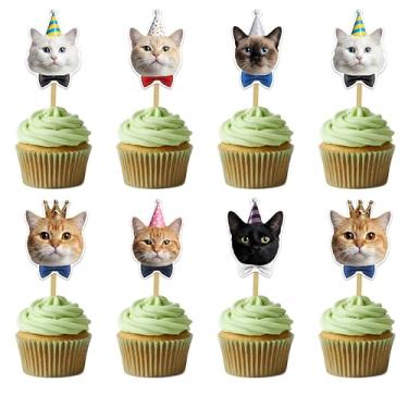 Imagem de Cats Cupcake Topper Decorations - Cat-Themed Parties, Birthdays, Dessert Tables, Weddings, Anniversaries, Celebrations and Event Decor | Adorable Kitty Cupcake Picks for Baking and Party Supplies