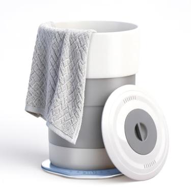 Imagem de Aquecedor de toalhas, balde de aquecedor de toalhas de 23L com ajuste de tempo, desligamento automático, portátil retrátil, cabe até duas toalhas grandes, roupões de banho, cobertores, pijamas e mais