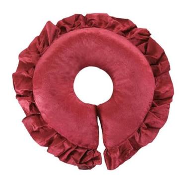 Imagem de Almofada de pescoço em forma de U ergonômica Soft Almofada de suporte de pescoço em forma de U Proteção coluna Ângulo de dormir confortável para viagens de escritório em casa (Vermelho arroxeado)