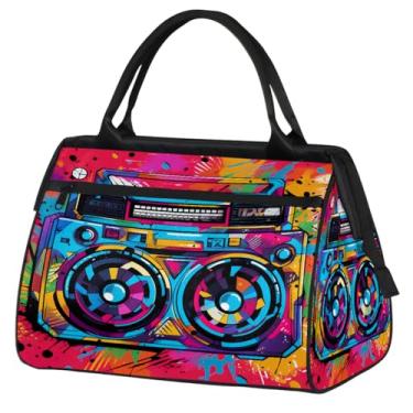 Imagem de Bolsa pequena para o fim de semana, feminina, masculina, rosa, vermelha, dobrável, bolsa esportiva leve para academia, Cor: 2, 15.2*8.3*11.6 inch, Moderno