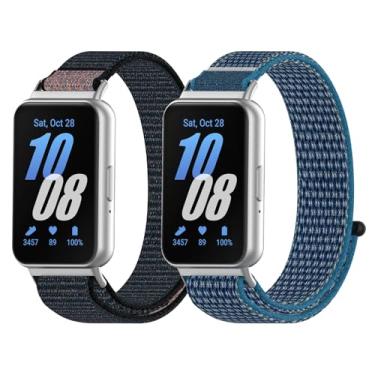 Imagem de Harikiri Pacote com 2 pulseiras de relógio esportivas de nylon compatíveis com Galaxy Fit 3, para homens e mulheres