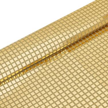 Imagem de OLYCRAFT 1,1 jardas x 139 cm quadrado tule lantejoulas tecido dourado metálico bola discoteca bola de discoteca espelho caminho de mesa caminho de mesa metálico alumínio glitter lantejoulas corredores