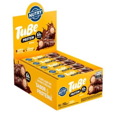 Imagem de Tubo de Proteína Nutry Tube Protein Paçoca 12 Unidades 38g, Paçoca