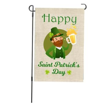 Imagem de StPatricksDayFlag GardenPolyester DoubleSidededFadeResistantSpringLeafDecorativeFlagOutdoorGardenLeafCourtyardPartyLawnFlag. (S05)