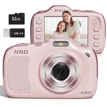 Imagem de Câmera digital, câmeras de vlogging 4K com foco automático para fotografia com cartão de 32 GB, câmera digital compacta portátil de 64 MP para adolescentes, crianças, adultos, iniciantes, com zoom de