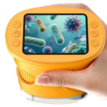 Imagem de 1000 X Microscópio portátil digital para crianças: Magnifying Glass para 2,0" IPS ecrã - presente original 4-12 anos, menina infantil, lupa grande aumento com luz - ciência experiências brinquedos