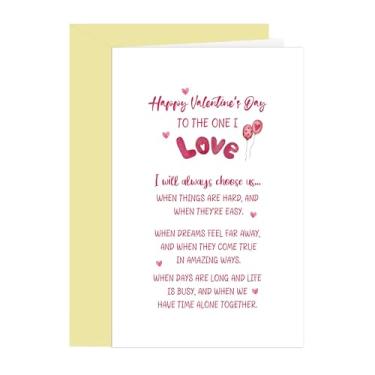 Imagem de BKOQF Cartão romântico Vday para The One I Loved, I Will Always Choose Us Cartão de Dia dos Namorados, mensagem sincera ideia de presente de dia