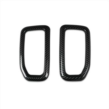 Imagem de RQING Para Ford Ranger 2024 2025 Interior Frontal Tampa de Saída de Ventilação Ar Condicionado Acabamento Padrão de Fibra de Carbono