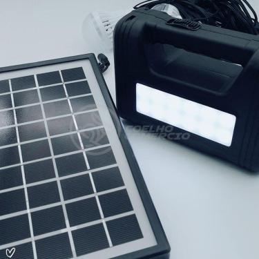 Imagem de Kit Lanterna Placa Solar Carregador Portatil Emergência