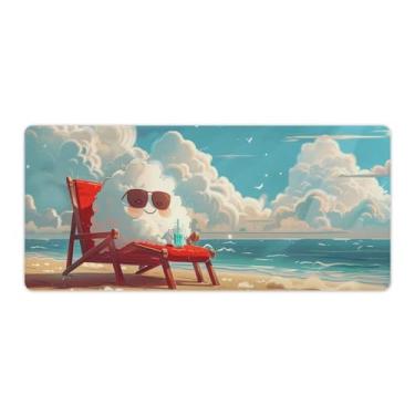 Imagem de FoRes Clouds Drinks Beach Cute Anime Grandes Mouse Pads Gaming Base de Borracha Antiderrapante Tapete de Mesa Laptop Acessórios de Computador Suprimentos Bloco de Escrita para Escritório Casa 40 x 90