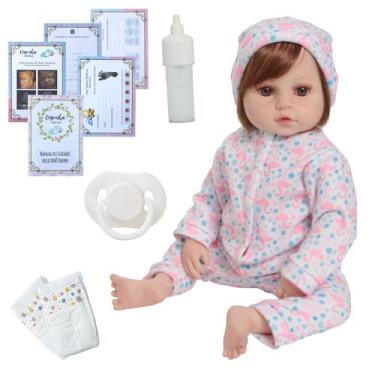 Imagem de Bebe Reborn Menina Princesa 46cm Fio a Fio Com Acessórios - Cegonha Re
