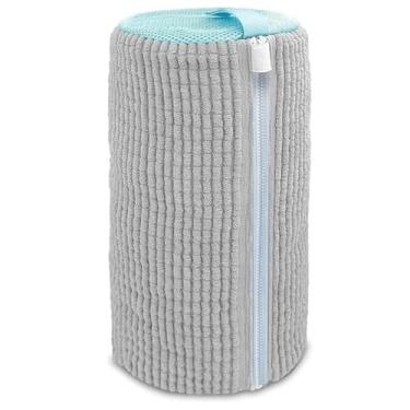 Imagem de Saco de Lavagem para Sapatos e Tênis Protege na Máquina de Lavar Reutilizável e com Zíper Resistente (Cinza)