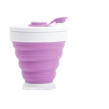 Imagem de Copo retrátil de 500ml, dobrável, extensível, ecológico, perfeito para lembrancinhas de festa(Rosa,350ML-Básico)