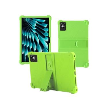 Imagem de Capa para tablet DOOGEE T40PRO de 12 polegadas, capa protetora de borracha leve à prova de choque, capa protetora de silicone macio ajustável para crianças, verde