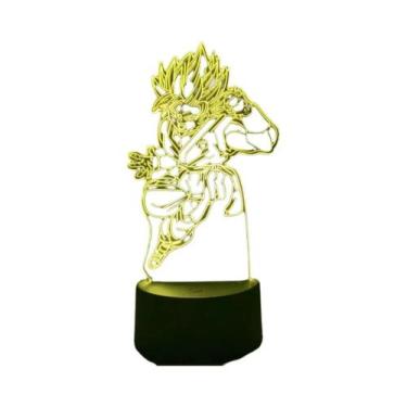 Imagem de Luminária LED Super Saiyan Goku Com Suporte De Acrílico, Decoração De 