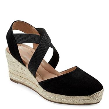 Imagem de Easy Spirit Sandália feminina Meza Espadrille Wedge, Preto 001, 11