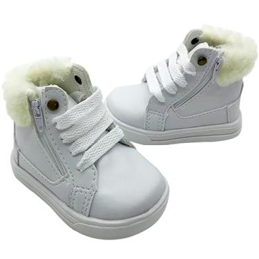 Imagem de Botinha Sapatinho Infantil Unissex Com Pelinhos Branco (Branco, BR, Bebê, Numérico, 17)