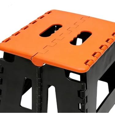 Imagem de Banquinhos - Banqueta Dobrável - De Plástico - Até 100 Kg - Resistente Viagem Passeio Crianças banquinho banheiro(Laranja,1 Banquinho)