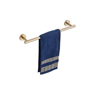 Imagem de Barra de toalha de banho, suporte de toalha espesso de aço inoxidável 304 de 304 polegadas para parede de banheiro, suporte de toalha com acabamento em ouro escovado (comprimento total 35,5 cm)