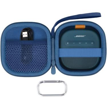 Imagem de Baval Capa de alto-falante compatível com alto-falante Bluetooth portátil Bose SoundLink Micro 2, capa azul crepúsculo