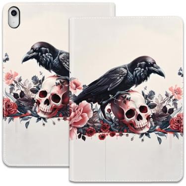 Imagem de Capa para iPad (A16) 11ª geração de 11 polegadas (2025)/iPad 10ª geração 11 polegadas (2022), suporte dobrável ajustável e despertar/hibernar automático, capa protetora à prova de choque, esqueleto