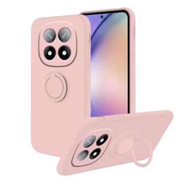 Imagem de Anlalish Capa fina de silicone compatível com Redmi Note 14 Pro 4G, capa fina para Xiaomi Redmi Note 14 Pro 4G com suporte de anel magnético (rosa)