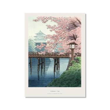 Imagem de Pôster Hasui Kawase Ohara Koson Impressões Katsushika Hokusai Pintura em Tela Onda Japonesa Arte de Parede Hiroshige Imagens para Decoração de Casa (SKU5,12 x 40,6 cm = (30 x 40 cm), sem moldura)