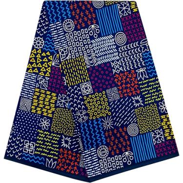 Imagem de Shenbolen 6 jardas tecidos africanos Ankara impressão de cera africana Dashiki (A44, 8 jardas)