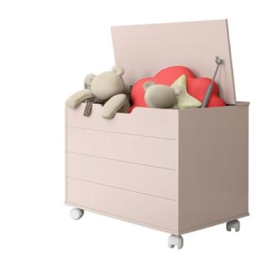 Imagem de Baú Caixa De Brinquedos Com Tampa Pés Rodízios(Rose)