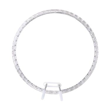 Imagem de Fenteer Bastidor de Bordado Reutilizável com Mola e Tensão para Ponto Cruz, Ideal para Projetos DIY, Costura e Decoração de Parede, Claro